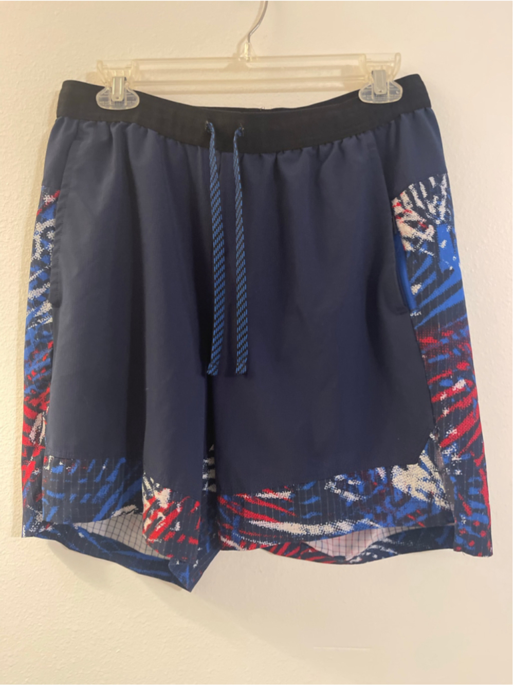 Men's Ocean Pacific Swim Trunks Size S Navy Blue Patterned